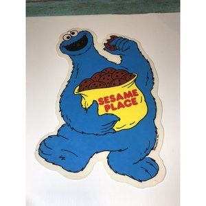 Vintage Muppets Sesame Place Cookie Monster Felt Pennant Sign Souvenir